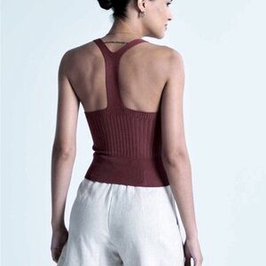 Abercrombie & Fitch T-Back Sweater Tank in Brown Sz Large